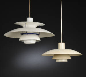 Poul Henningsen. PH-5 samt PH-43 pendel, hvid 2