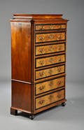 Christian IX chiffoniere af nøddetræ, ca. 1870