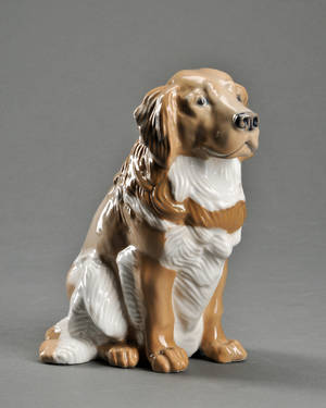 Kgl. P. Figur af porcelæn, Golden retriever