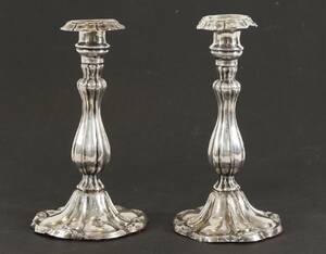 Ljusstakar ett par, silver, 1850