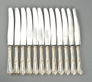 Samling knive af sølv 12