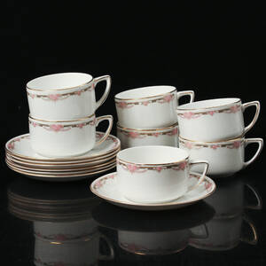 TEKOPPAR, 7 st, porslin, Rörstrand, 1900-talets början