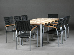 Trädgårdsmöbler teak och aluminium 9