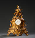 Fransk kaminur af forgyldt bronze, 1800-tallets slutning