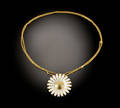 Georg Jensen. Stor margueritbrochevedhæng med kæde 2