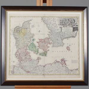 KARTA DANMARK, 171800-tal, handkolorerad