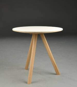 Rund bord, grå laminat