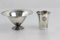 SKÅL samt BÄGARE, silver, 122 g