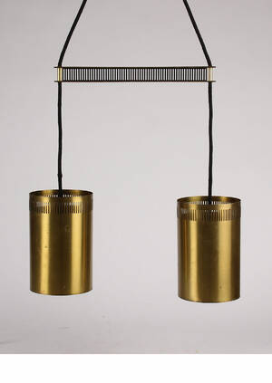 Dansk lampeproducent, pendel, messing, 1960erne.