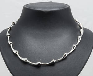 Randers Sølv, halskæde med dråbeformede led, sterling sølv