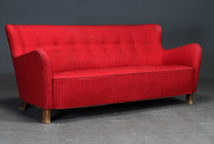 Fritz Hansen, tilskrevet. Tre-personers sofa Denne vare er sat til omsalg under nyt varenummer 4554061