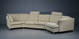 Hjørnesofa med lyst møbelstof