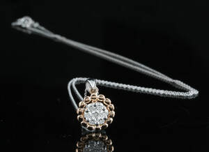 14kt diamond necklace with brilliant-cut diamonds approx. 0.25ct