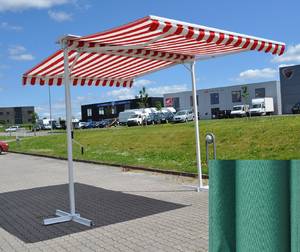 Fritstående dobbeltsidet markise. Grøn