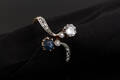 Vintage safir og diamantring
