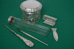 Silverföremål 6 delar, vikt exklusive glas 135 gr