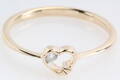 Hjertering m brillant, 14 kt guld.