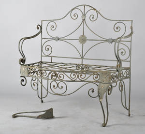 Soffa i smidesjärn, rikligt dekorerat, 1900 tal