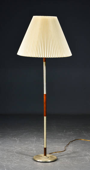 Standerlampe, alu og palisander