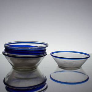 FILBUNKSSKÅLAR, 6 st, glas, 1800-tal