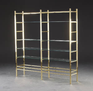 Ubekendt design - Reol - Forgyldtglas.
