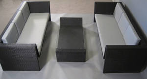 Havemøbelsæt af sort polyrattan - model Katja 2