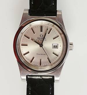 DAMARMBANDSUR, Omega Genève Automat, stål.