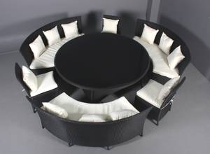 Stor cirkulært havemøbelsæt med 12 siddepladser i polyrattan. 7