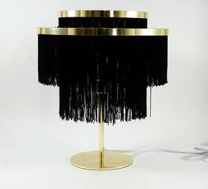 Bordslampa mässing och tyg