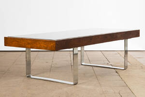 Tisch  Beistelltisch, Holz und Glas