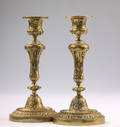 Et par franske Napoleon III lysestager af  bronze. Ca. 1850. 2