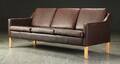Tre-pers. sofa, læder, dansk møbelproducent