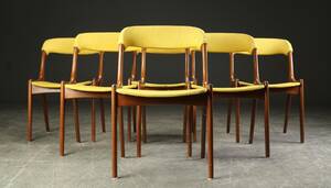 Seks stole af teaktræ, dansk møbelproducent 6