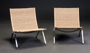 Poul Kjærholm. Par PK-22 lænestole 2