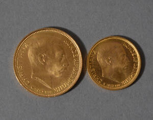 Danmark, Chr. X, 20 kr. 10 kr. guldmønter, 1913 2