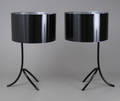 Par Findus bordlamper, sortlakeret aluminium
