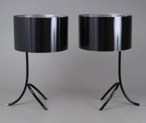 Par Findus bordlamper, sortlakeret aluminium