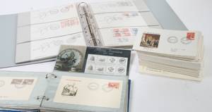 Frimærker Første dags kuverter, 2 mapper med GrønlandDK 158stk løse, 1 stk Flora Danica.