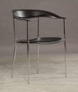 Gangsø, armstol, sort skind