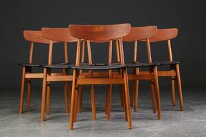 Seks stole, teak og bøg, dansk møbelproducent 6
