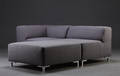 Modulsofa, 2-personers sofa med puf. Model Ibiza, antrazit
