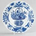 Blue and white plate