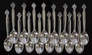 JOHAN ROHDE. Kaffeskedar, 15 st, sterlingsilver, Dronning, Georg Jensen.