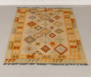 Uzbekisk handvävd kelim, mått 196x136 cm