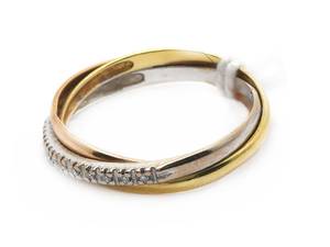 Ring trefärgad 18K