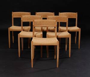 Dansk møbelproducent. Spisestole, egetræ 6  Denne vare er sat til omsalg under nyt varenummer 4806494