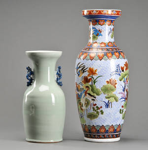 To kinesiske vaser af porcelæn 1800 - 1900 tallet 2