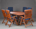 Seks havestole og bord af teak 7   Denne vare er sat til omsalg under nyt varenummer 4403313