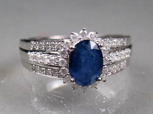 Safir- og diamantring