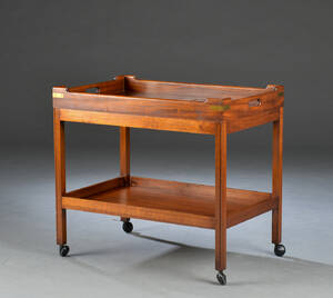 Rullebordserveringsbord af mahogni